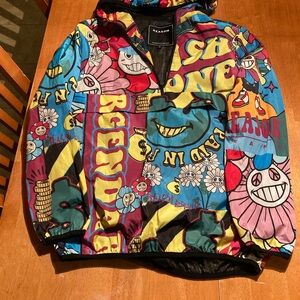 Reason Multicolor Groovy Flower Cash Money Graphic Hoodie. Size small